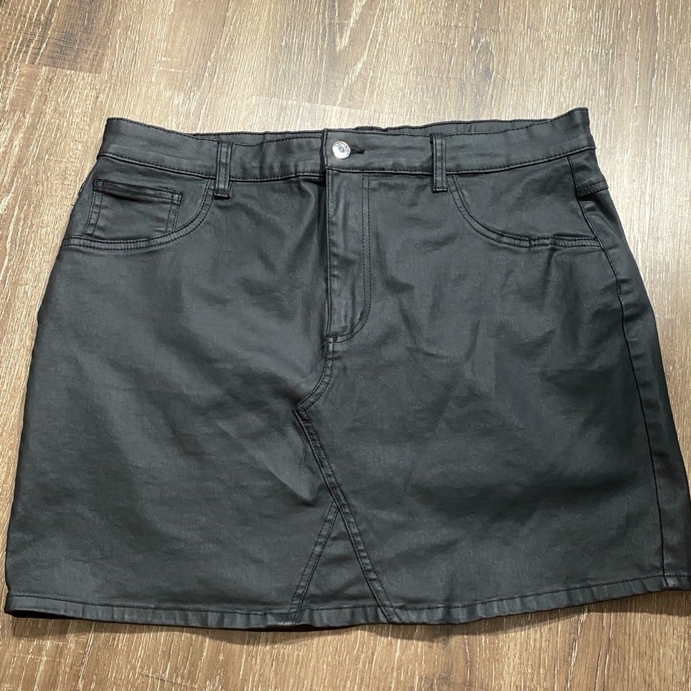 Faux mini skirt